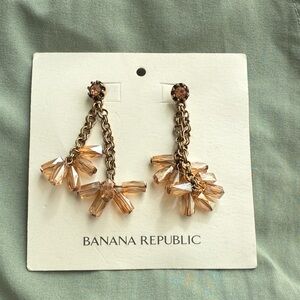 Banana Republic Gold Crystal Drop Earrings